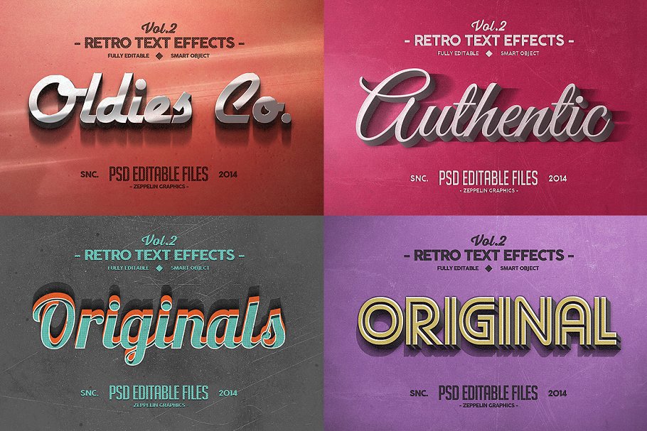 复古文本图层 样机v2 Vintage Text Effects Vol.2插图(2)