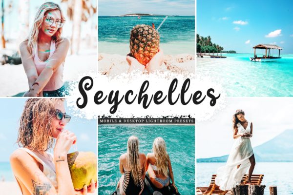 摄影大师必备明亮自然鲜艳色调照片处理素材库精选LR预设 Seychelles Mobile &amp; Desktop Lightroom Presets