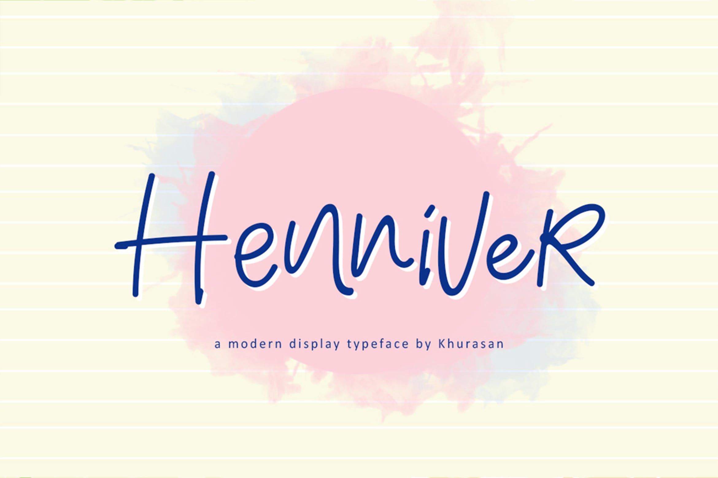 现代书法风格英文手写字体 Henniver插图