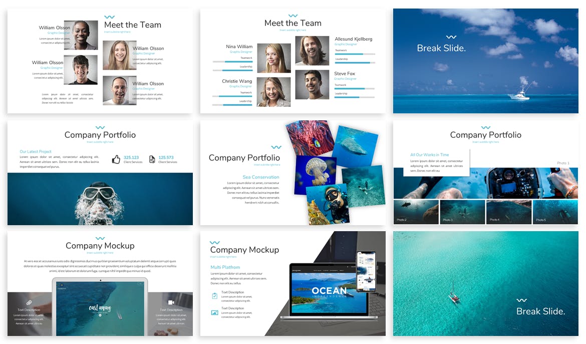 海岛海洋旅游代理公司介绍PPT幻灯片模板 Mare – Ocean Powerpoint Template插图(2)
