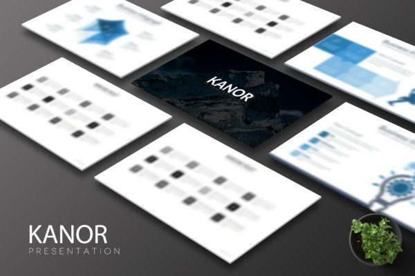 简约设计风格多用途企业素材库精选Keynote模板设计模板 Kanor – Keynote Template