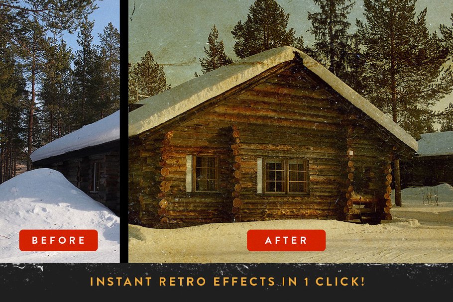 复古怀旧照片效果生成PS动作 RetroLab – Retro Photo Lab插图(1)