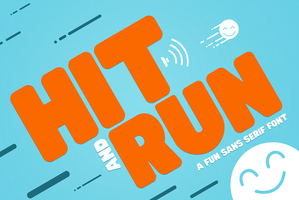 可爱风格英文无衬线字体素材库精选 Hit and Run Fun Sans Serif Font插图