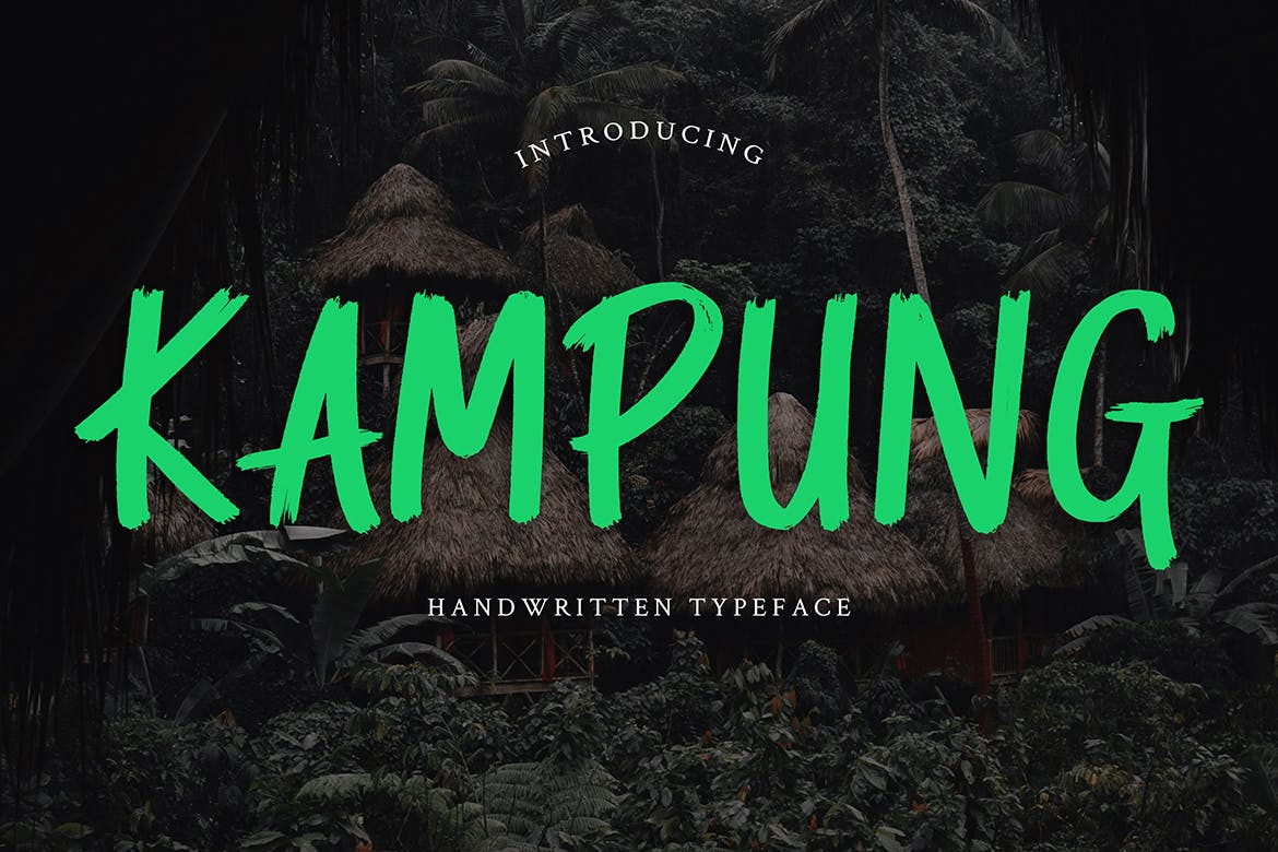 英文画笔手写字体素材库精选 Kampung Brush Handwritten Font插图(1)