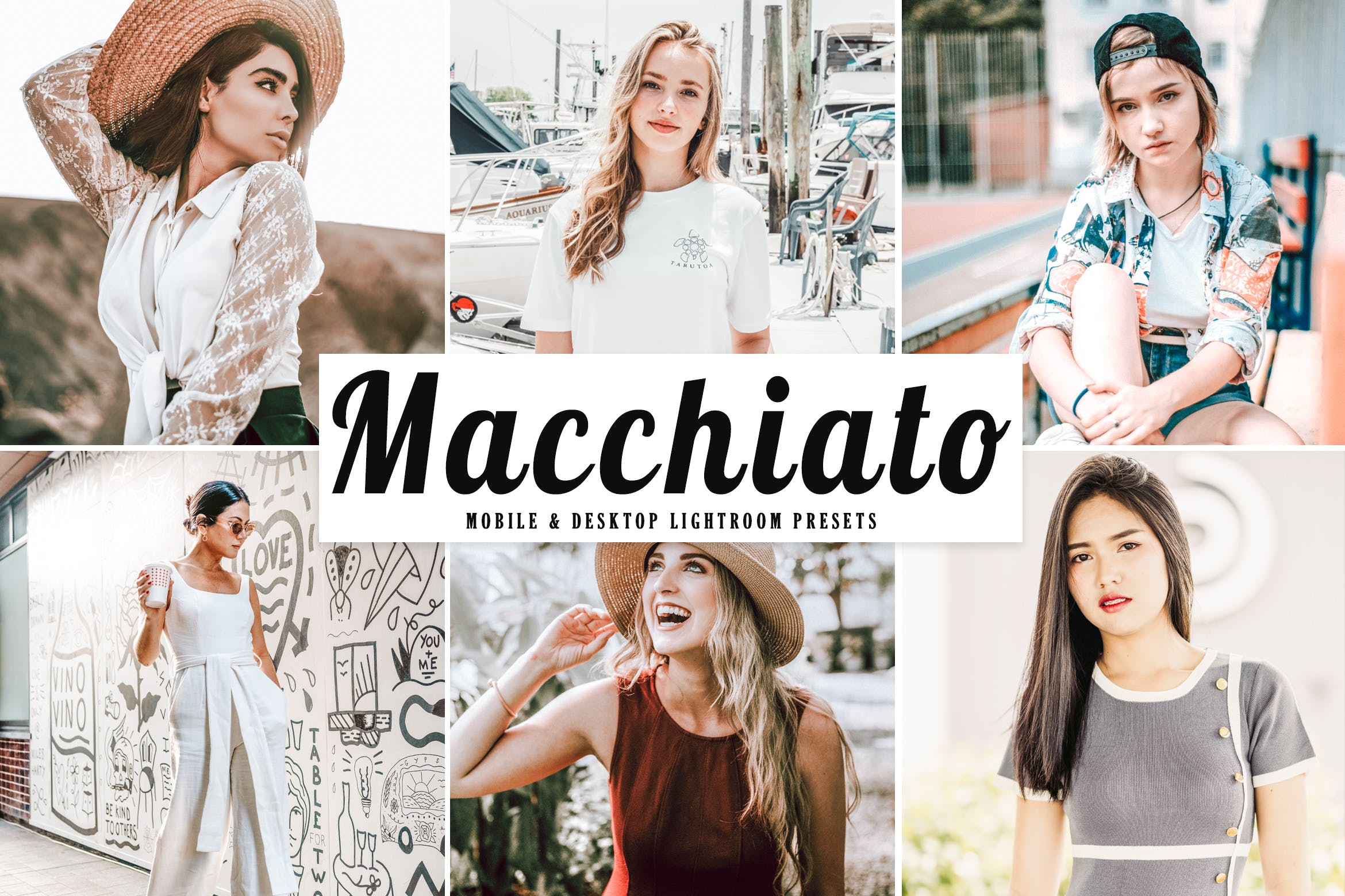 柔和亮色人像摄影旅游摄影后期调色滤镜LR预设 Macchiato Mobile & Desktop Lightroom Presets插图
