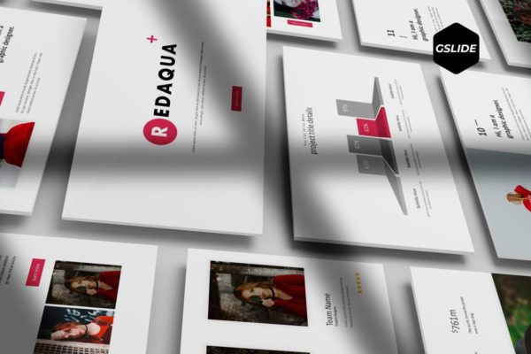 设计师个人简历履历Google Slides幻灯片模板 Redaqua – Google Slides Template