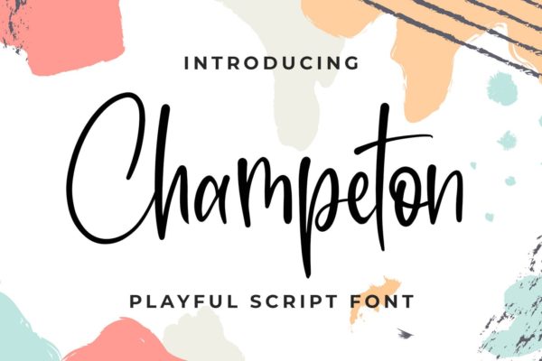 俏皮流畅风格英文书法字体素材库精选 Champeton – Playful Script Font