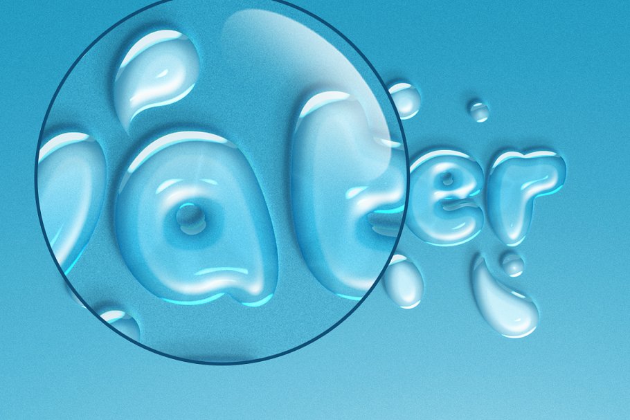 逼真水滴水纹效果PS字体样式 WATER TEXT EFFECT插图(2)