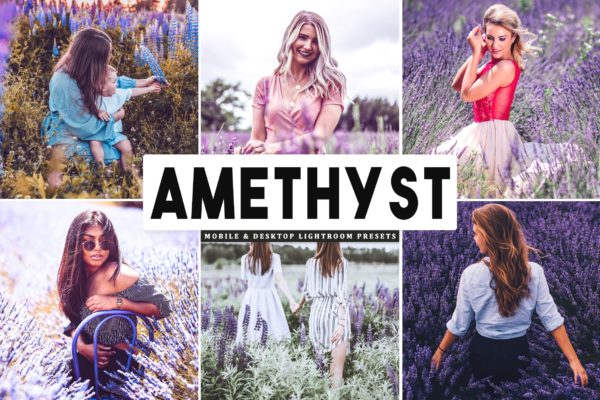 薰衣草哑光色调照片后期处理素材库精选LR预设 Amethyst Mobile &amp; Desktop Lightroom Presets