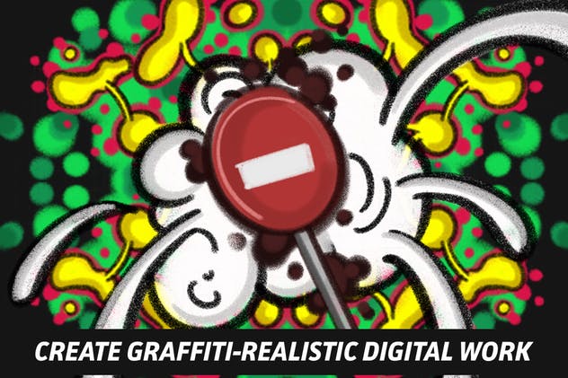 涂鸦艺术插画创作Procreate笔刷工具箱 The Graffiti Box: Procreate Brushes插图(6)