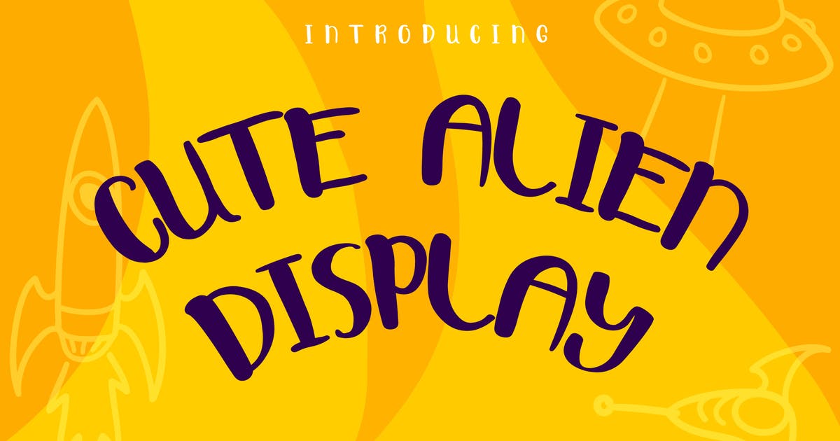 可爱手写风格无衬线英文字体 Cute Alien Display Font插图