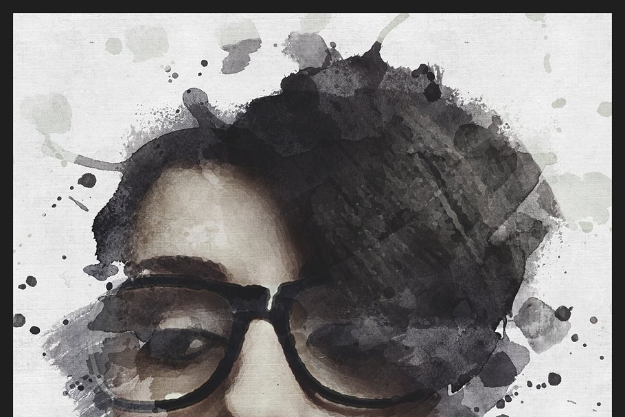 创意艺术墨水照片效果PS动作 Ink Portrait – Creative Template插图(5)