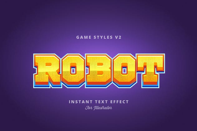 创意游戏字体设计特效AI图层样式v2 Game Styles for Illustrator V2插图(7)