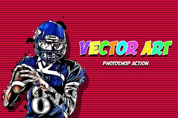 创建时尚漫画风格的矢量艺术PS动作 Vector Art Photoshop Action [atn]
