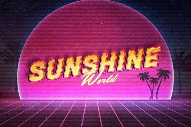 复刻80s年代文本图层样式 Back to the 80s Retro Text Effects插图(7)