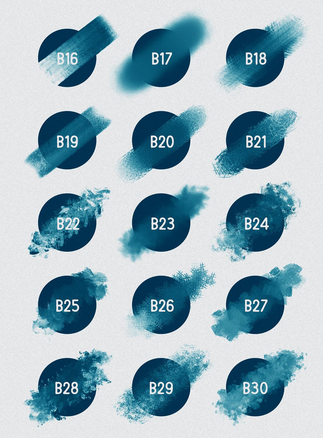 30种不同样式的Procreate专用混合笔刷素材库精选 Procreate: Blender Brushes插图(3)