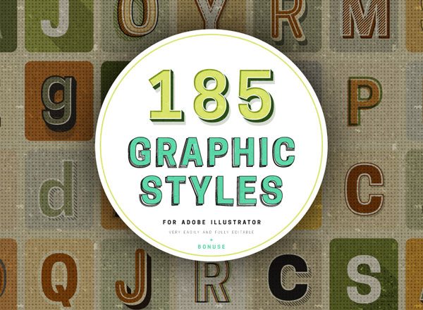 复古文字效果&复古纹理素材包 Retro Typography Graphic Styles
