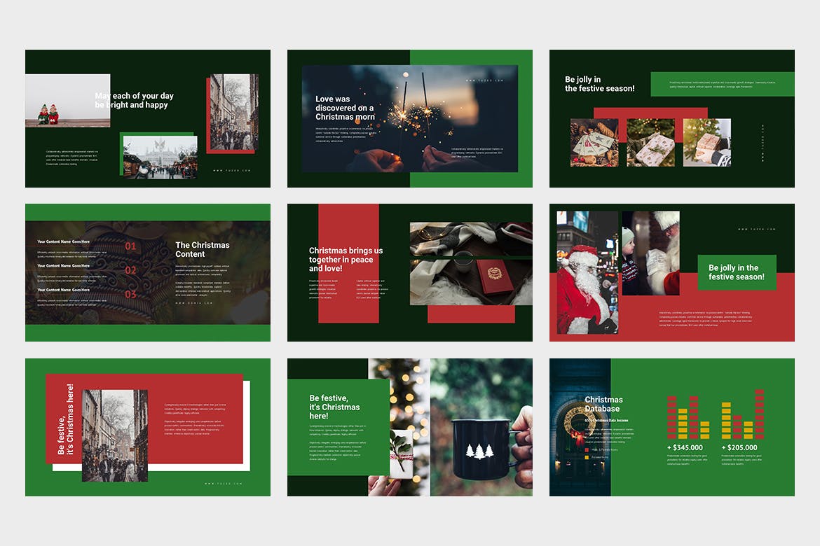 圣诞节促销活动策划方案PPT幻灯片素材 Tuzeo : Christmas Event Promo Powerpoint插图(9)