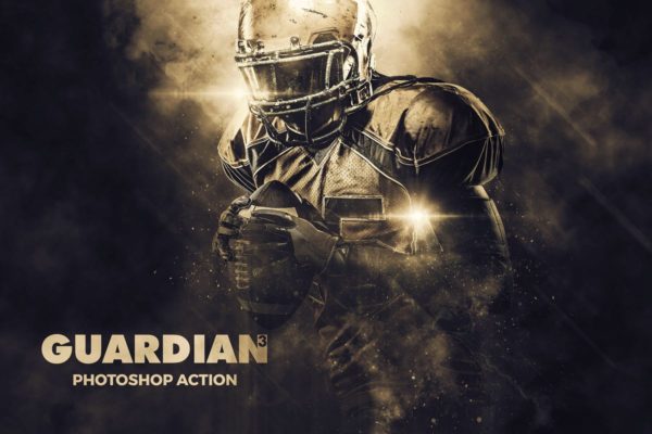 炫酷光效粒子背景电影风海报特效设计PS动作 Guardian 3 Photoshop Action