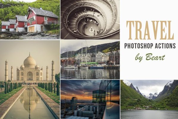 旅游风景照片后期效果处理PS动作 Travel &amp; Landscape Photoshop Actions