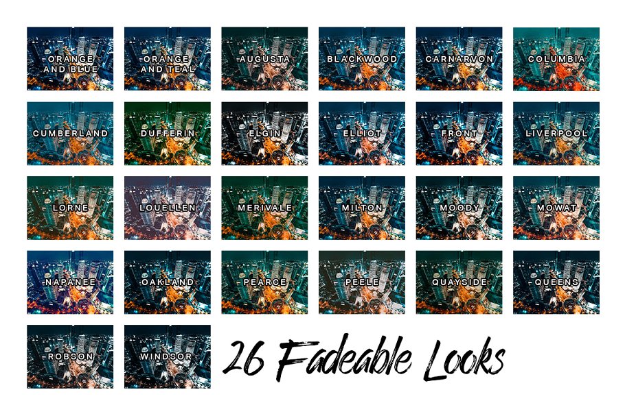 橙色和茶色调色滤镜LR预设 Orange Teal Lightroom Presets + LUTs插图(1)