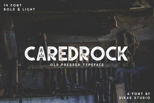 干净老式印刷风格无衬线英文字体 Caredrock