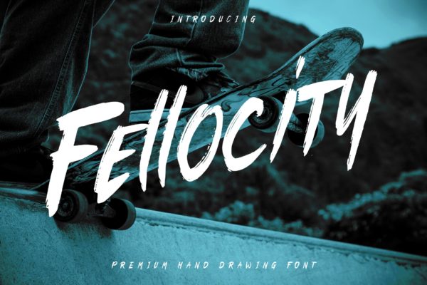 城市生活方式设计英文装饰笔刷字体素材库精选 Fellocity – Urban Brush Font
