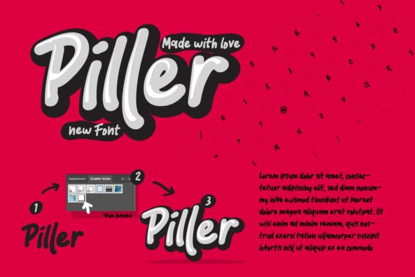 创意休闲时尚英文书法字体素材库精选 Piller the casual trendy font