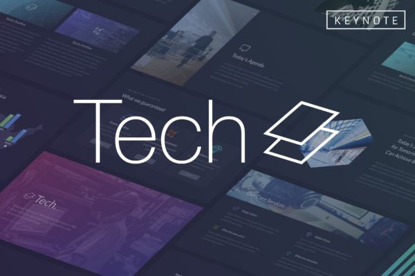 科技主题企业项目介绍素材库精选Keynote模板 Tech – Keynote Template