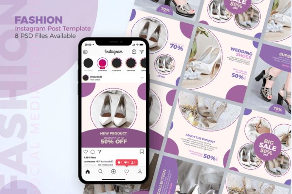时尚品牌Instagram促销广告设计模板素材库精选 Fashion – Instagram Post Template