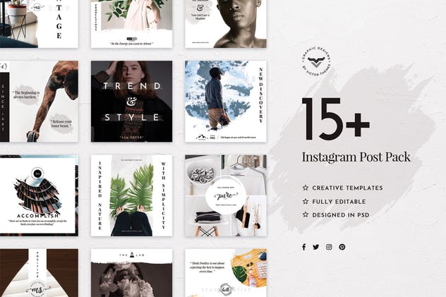 15+Instagram社交媒体平台社交故事广告模板素材库精选 Stylish Instagram Stories Template插图(1)