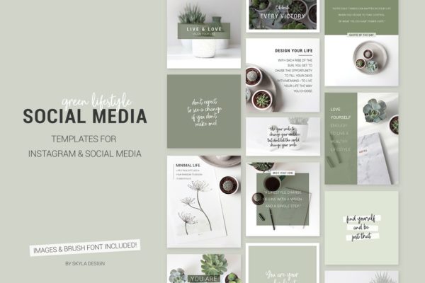 生活类社交媒体贴图模板素材库精选 Social Media templates + Images