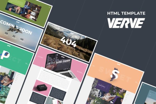 现代创意网站HTML模板素材库精选 Verve – Agency &amp; Portfolio HTML Template