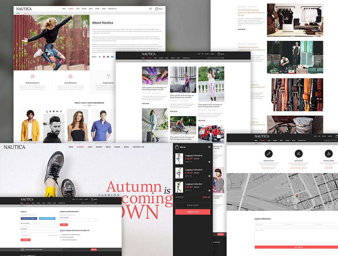 潮牌电商Bootstrap响应式HTML网上商城模板素材库精选 Nautica | Responsive HTML Template插图(5)