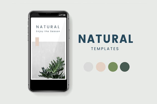 大自然主题社交媒体新媒体品牌宣传设计模板素材库精选 Natural social media template插图(1)