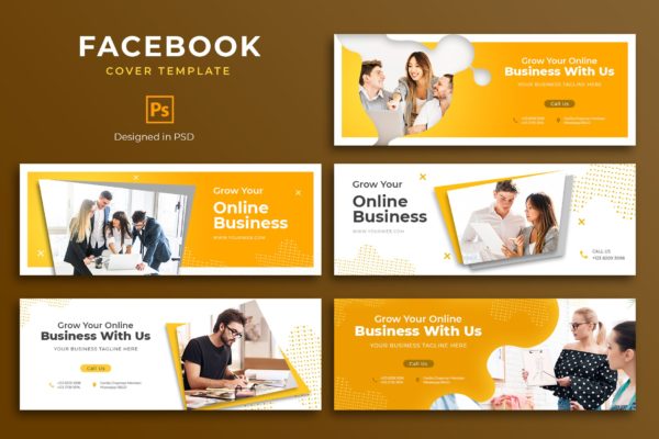 商业推广Facebook主页封面设计模板素材库精选 Business Facebook Cover Template