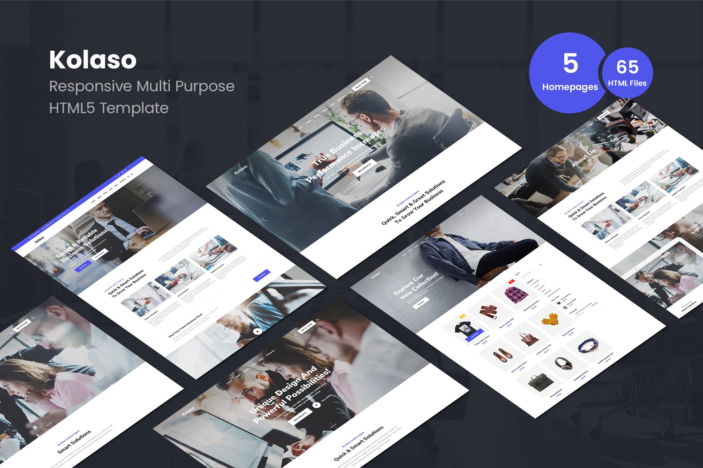 基于Bootstrap 4现代设计风格多用途HTML5网站模板素材库精选 Kolaso – Modern Multi-Purpose HTML5 Template插图