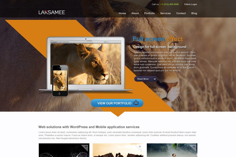 Laksamee洁独特的投资网站/企业网站模板素材库精选 Laksamee PSD Template插图