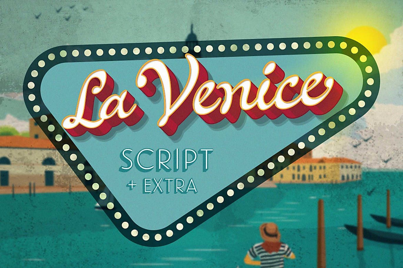 威尼斯复古书写风格英文手写字体 La Venice插图