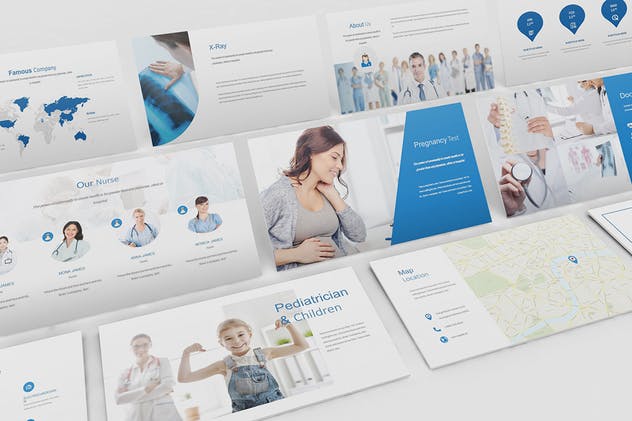医疗健康/医院简介PPT幻灯片模板 Medical and Hospital Powerpoint Template插图(8)