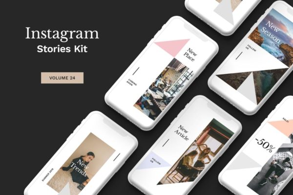 极简主义社交时尚Instagram品牌故事设计素材 Instagram Stories Kit (Vol.24)