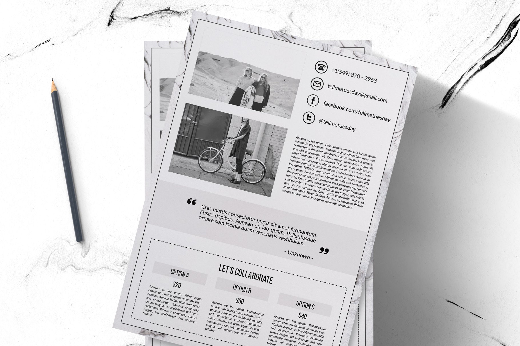 创意博客/社交媒体广告报价单模板素材库精选 Modern media kit template插图(2)