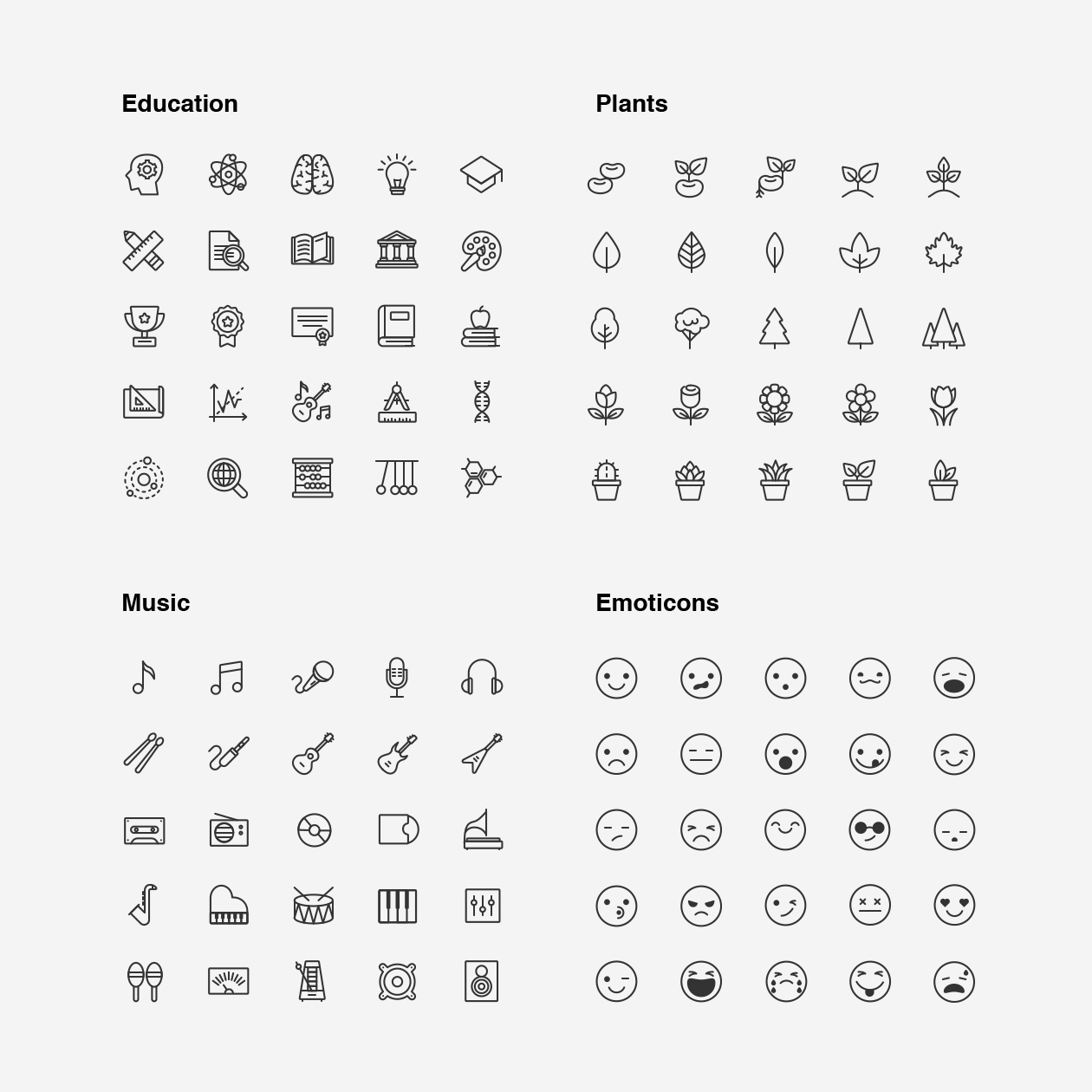 2120枚网站&APP设计师必备的矢量线性素材库精选图标集 Ultimate Icons Growing Pack插图(3)