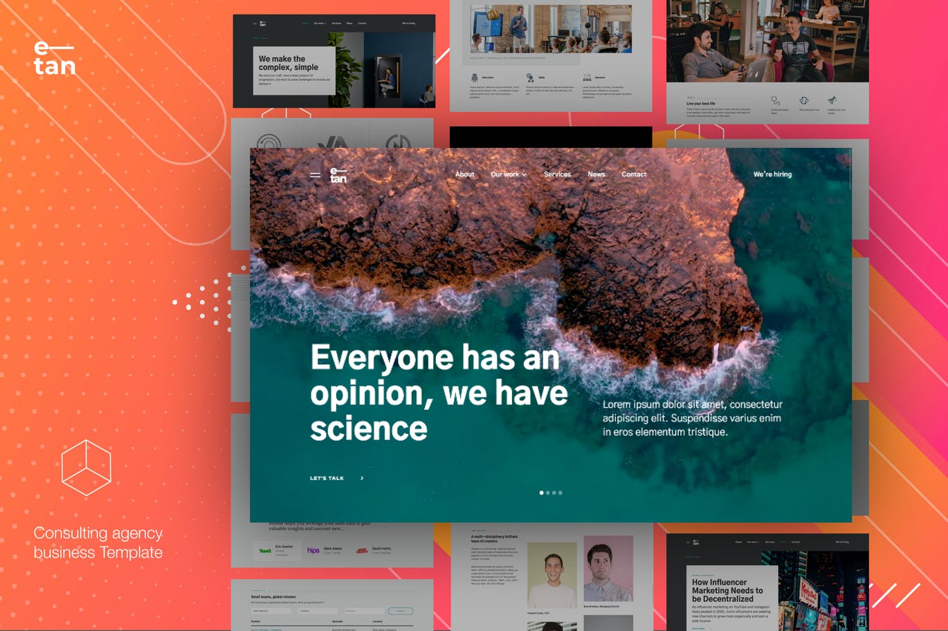 数字咨询机构网站设计HTML模板素材库精选 E—tan – Digital Consulting Agency HTML Template插图