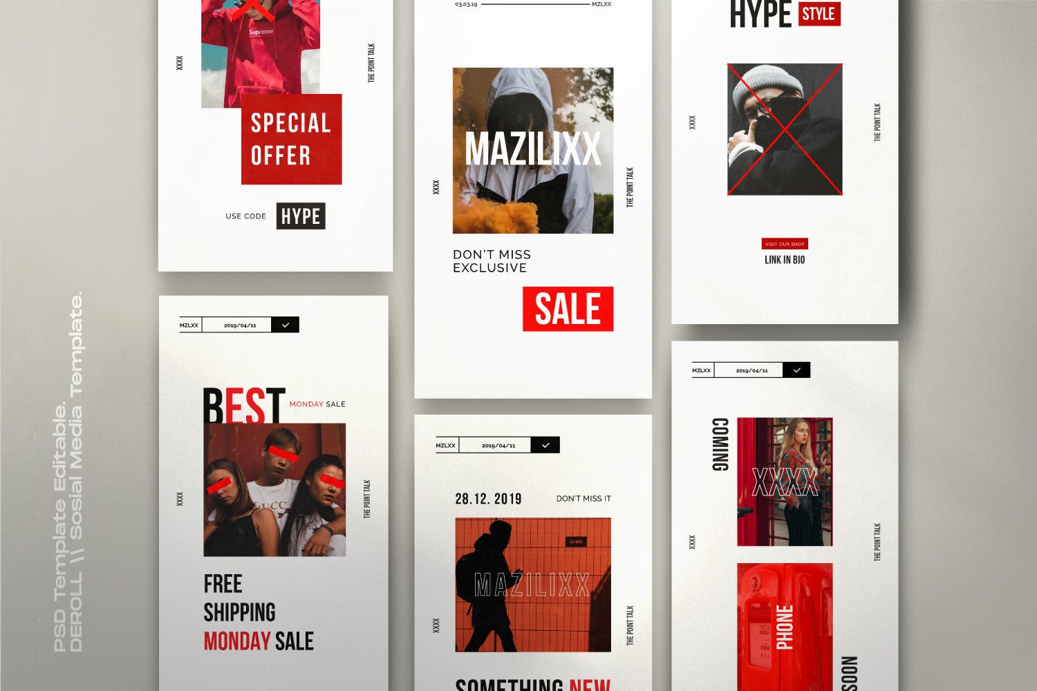 时尚潮流主题Instagram贴图&品牌故事设计素材包v1 Mazilixx Pack 1 – Instagram Social Media + Stories插图(1)