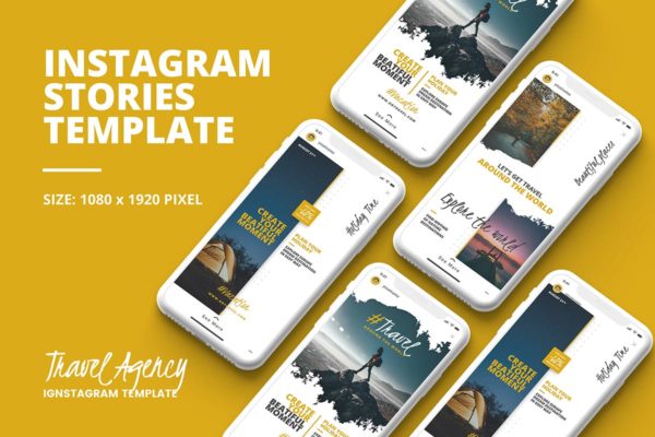 旅游主题Instagram品牌故事社交营销推广广告设计模板素材库精选 Travel Instagram Story Template