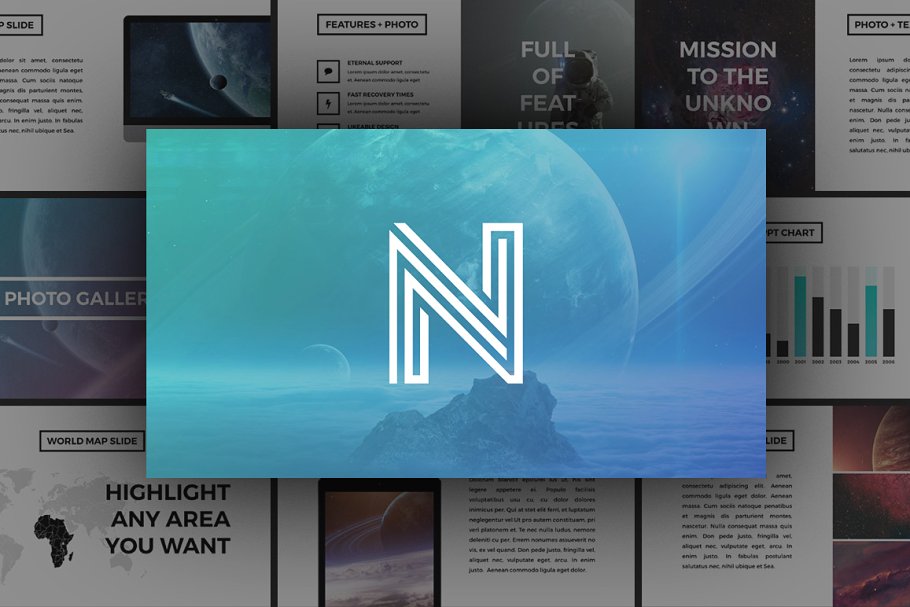 适合大量照片演示的创意 PPT 幻灯片模板 Neptune – Creative Presentation插图