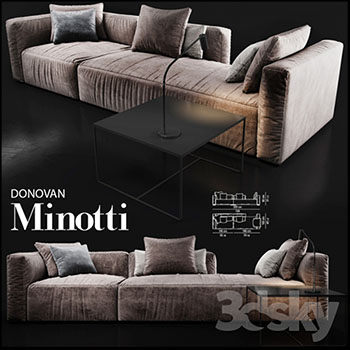 Minotti三人布艺沙发素材之家精选3D模型