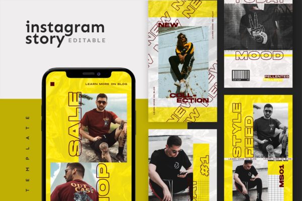 Instagram社交平台品牌故事广告设计模板素材库精选 Instagram Story Template