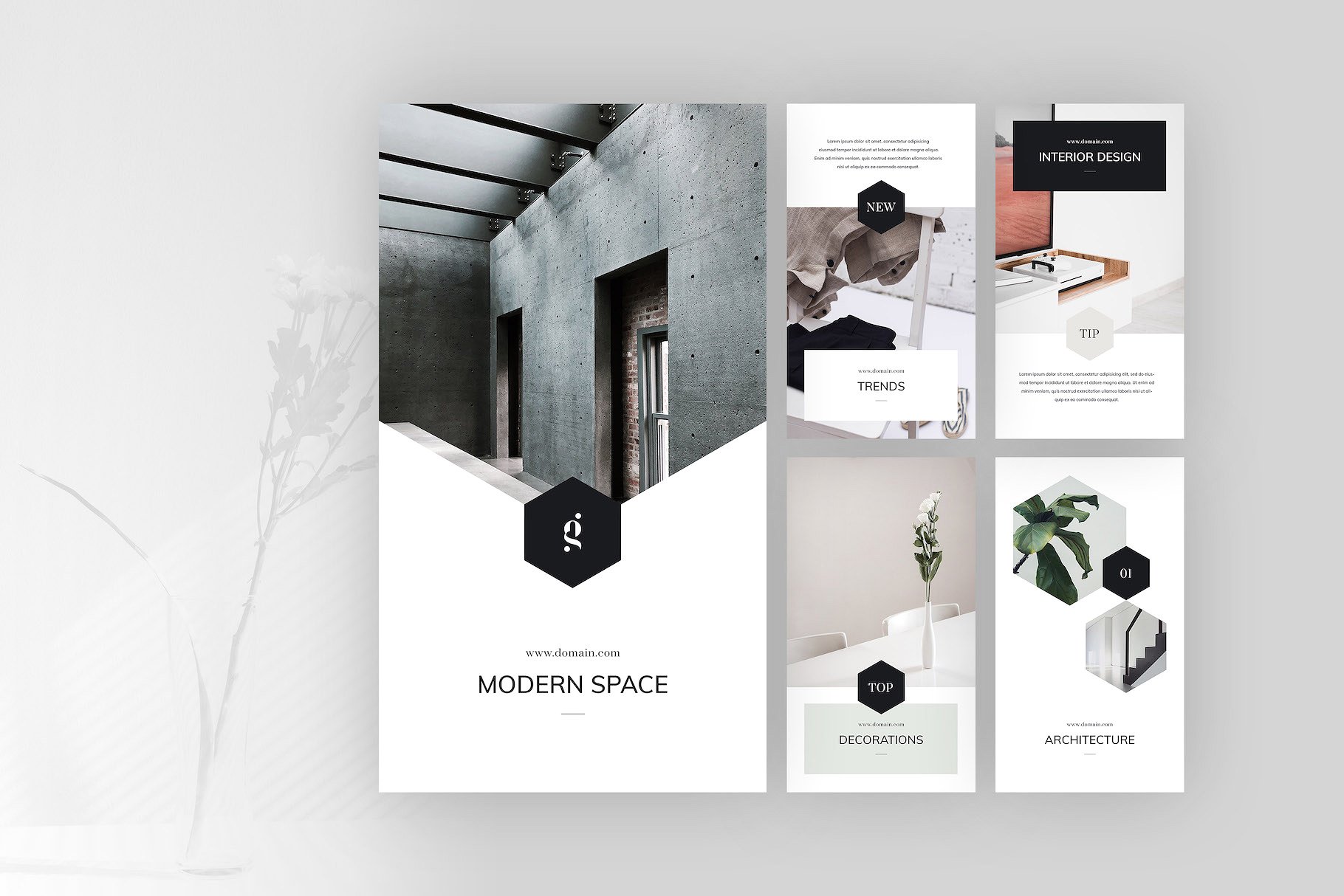 社交媒体文章贴图模板素材库精选素材 Decor PSD Instagram Stories插图(2)